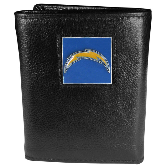Los Angeles Chargers Deluxe Leather Tri-fold Wallet - Siskiyou Buckle