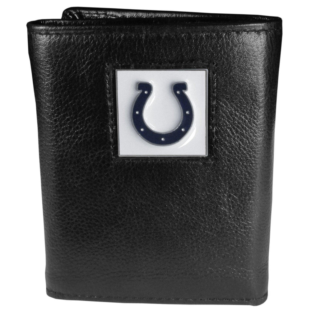 Indianapolis Colts Deluxe Leather Tri-fold Wallet Packaged in Gift Box - Siskiyou Buckle