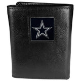 Dallas Cowboys Deluxe Leather Tri-fold Wallet Packaged in Gift Box - Siskiyou Buckle