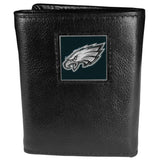 Philadelphia Eagles Deluxe Leather Tri-fold Wallet Packaged in Gift Box - Siskiyou Buckle
