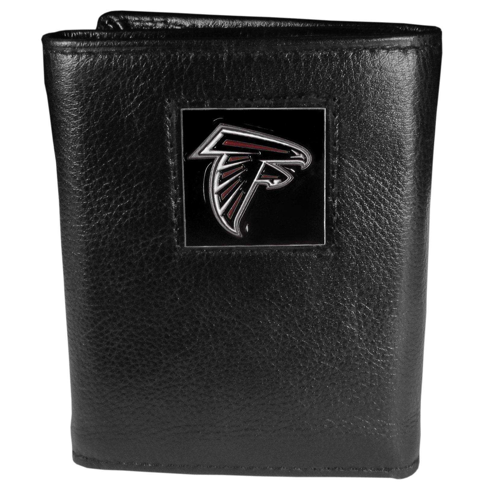 Atlanta Falcons Deluxe Leather Tri-fold Wallet - Siskiyou Buckle - Flyclothing LLC