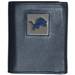 Detroit Lions Deluxe Leather Tri-fold Wallet Packaged in Gift Box - Flyclothing LLC