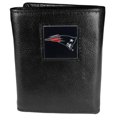 New England Patriots Deluxe Leather Tri-fold Wallet - Flyclothing LLC