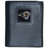 Los Angeles Rams Deluxe Leather Tri-fold Wallet Packaged in Gift Box - Siskiyou Buckle