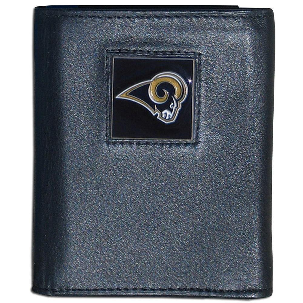 Los Angeles Rams Deluxe Leather Tri-fold Wallet - Siskiyou Buckle