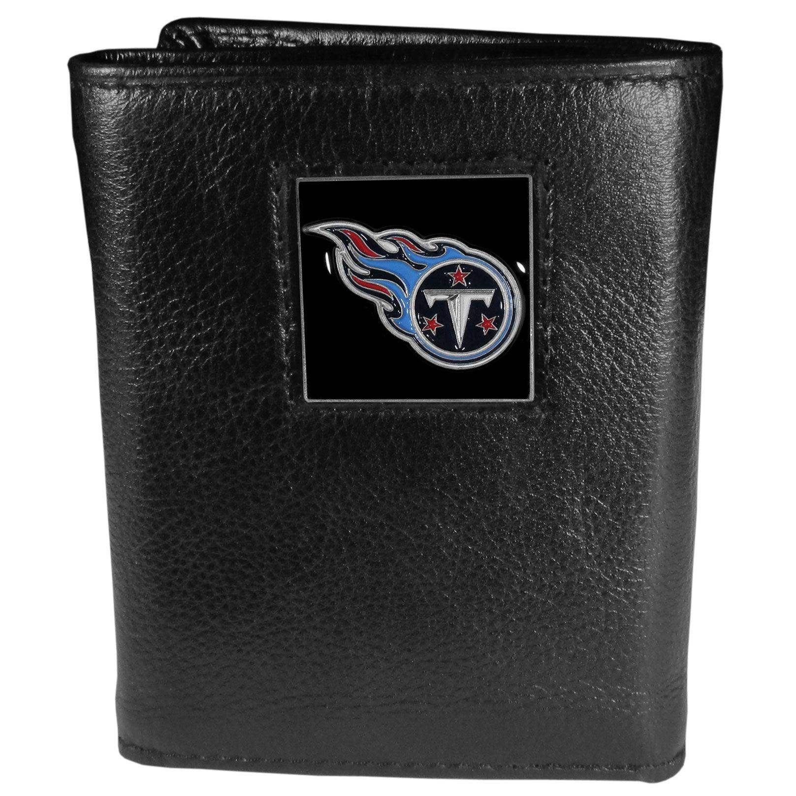 Tennessee Titans Deluxe Leather Tri-fold Wallet Packaged in Gift Box - Siskiyou Buckle - Flyclothing LLC