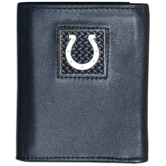 Indianapolis Colts Gridiron Leather Tri-fold Wallet - Siskiyou Buckle