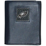 Philadelphia Eagles Gridiron Leather Tri-fold Wallet Packaged in Gift Box - Siskiyou Buckle