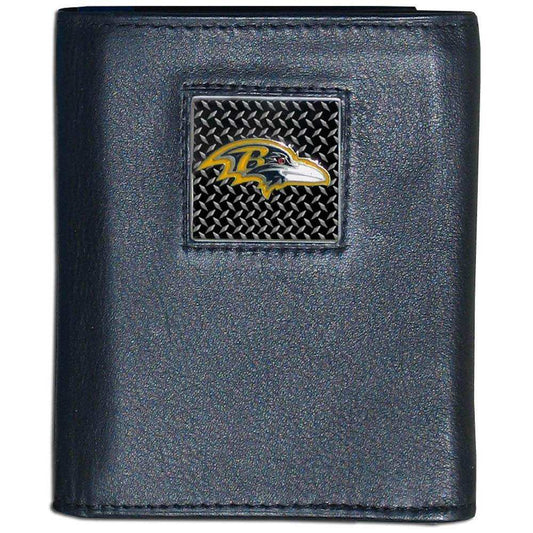 Baltimore Ravens Gridiron Leather Tri-fold Wallet Packaged in Gift Box - Siskiyou Buckle - Flyclothing LLC