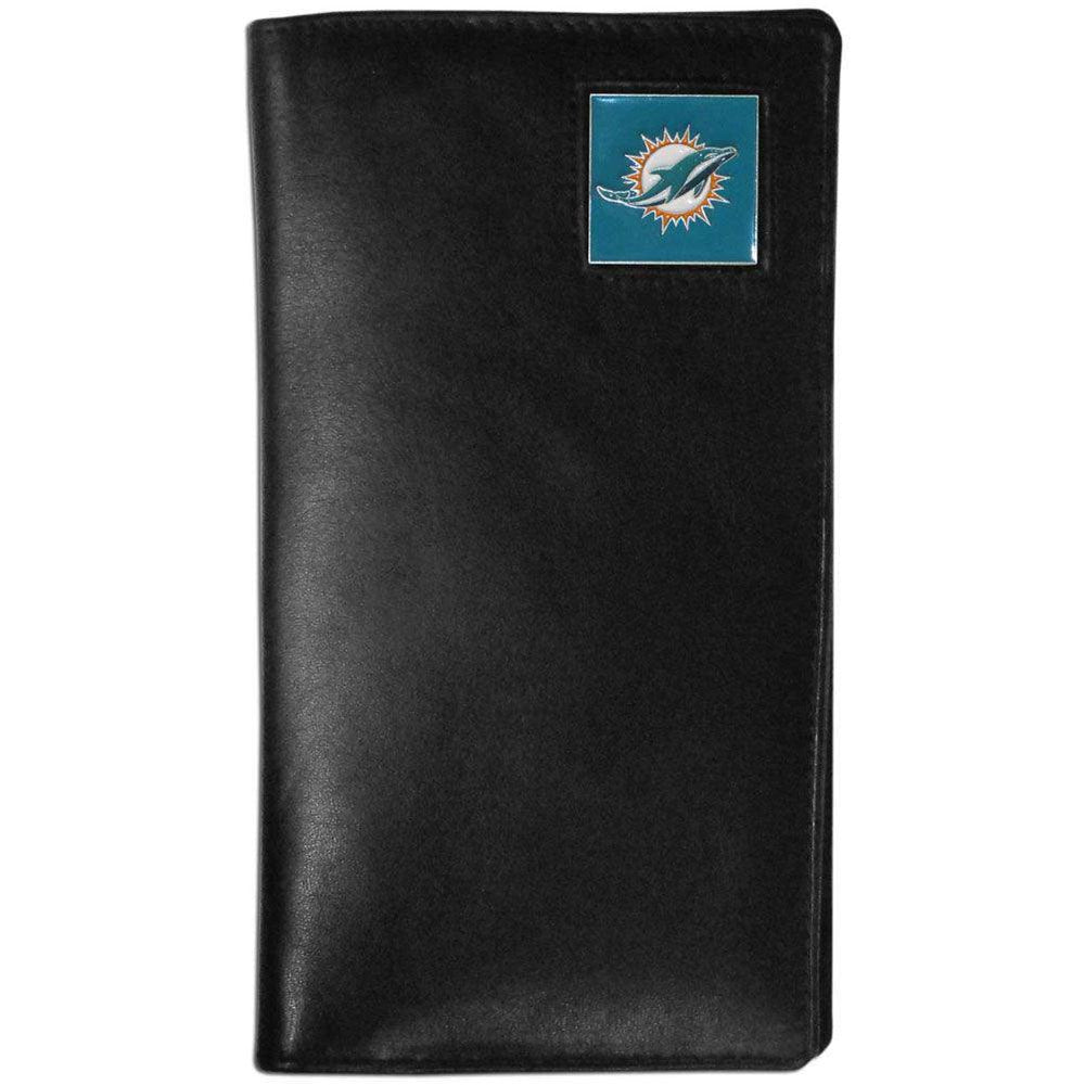 Miami Dolphins Leather Tall Wallet - Siskiyou Buckle