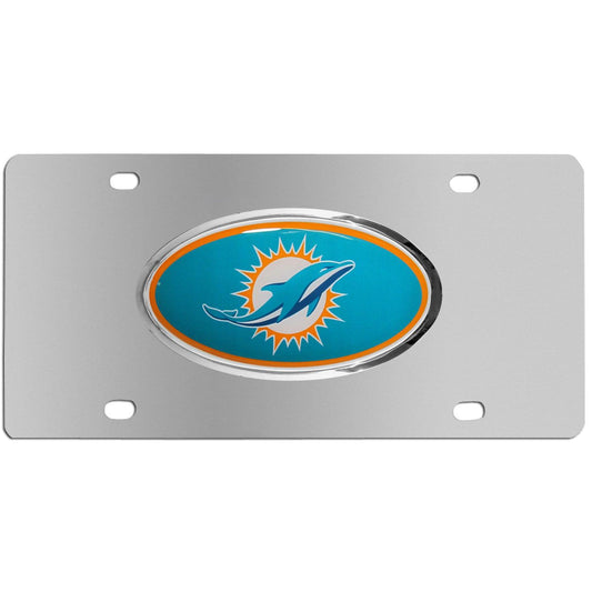 Miami Dolphins Steel License Plate, Dome - Flyclothing LLC