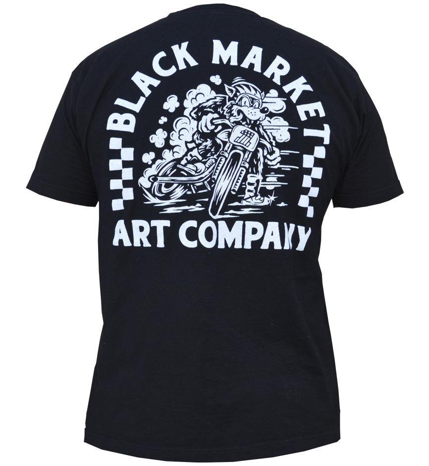 Men's Flat Track Guy's Tee Black - Lowbrow Art Company