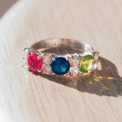 Alamode 925 Sterling Silver, AAA CZ , Multi Color - Alamode