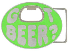 Got Beer? Belt Buckle Neon Green Enameled Belt Buckle - Flyclothing LLC