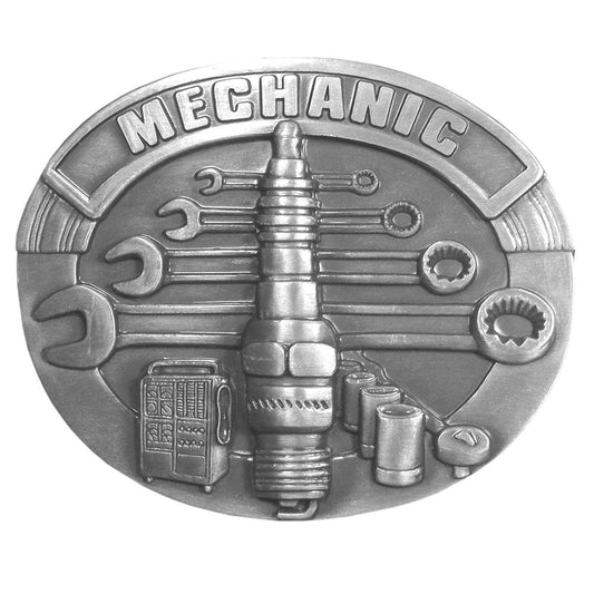 Mechanic Antiqued Belt Buckle - Siskiyou Buckle