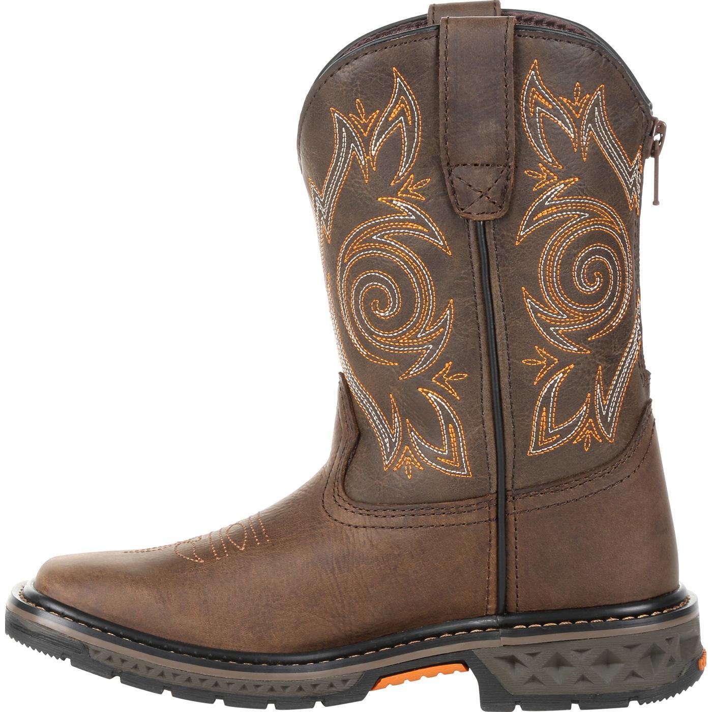 Georgia Boot Carbo-Tec LT Little Kids Brown Pull on Boot - Flyclothing LLC