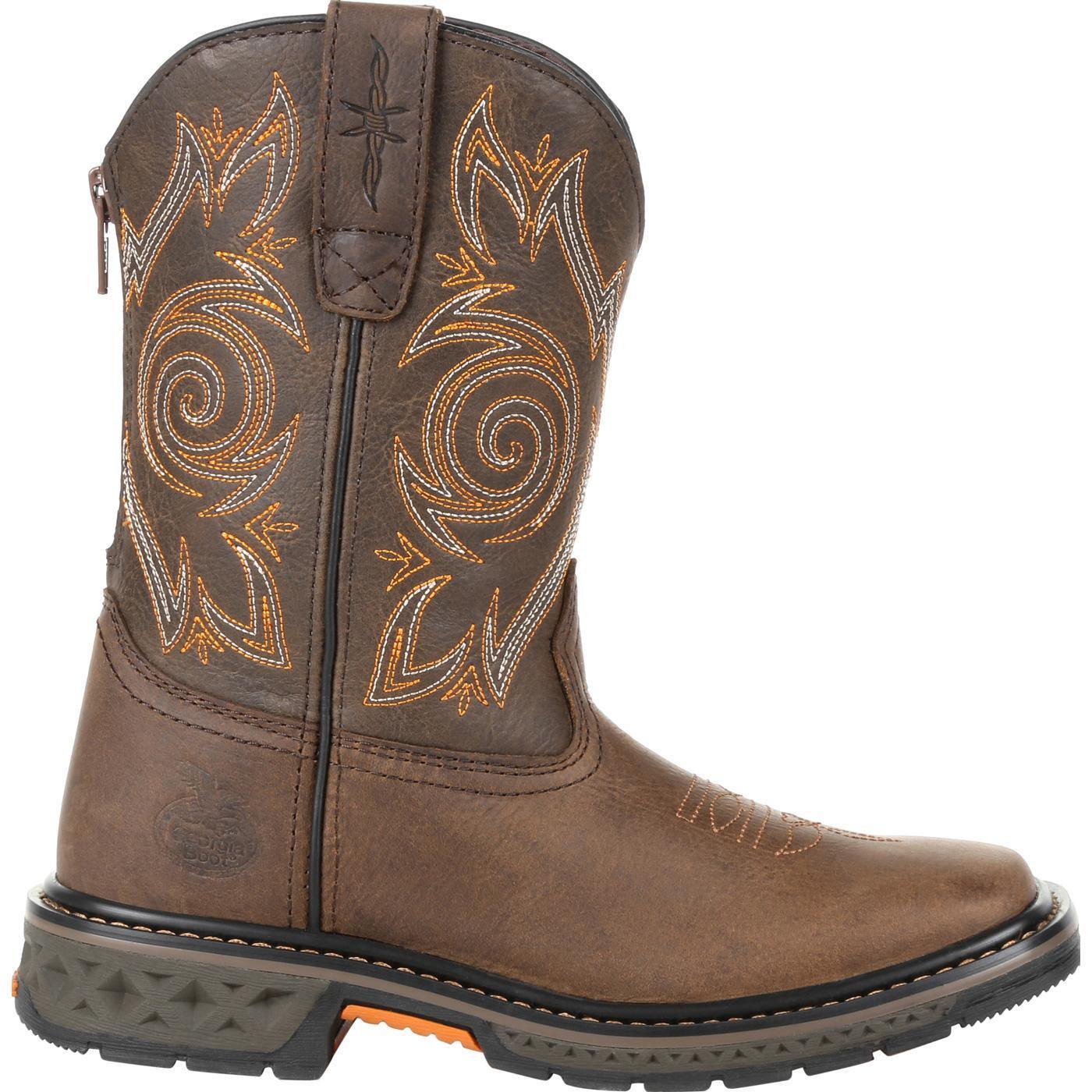 Georgia Boot Carbo-Tec LT Little Kids Brown Pull on Boot - Georgia Boot