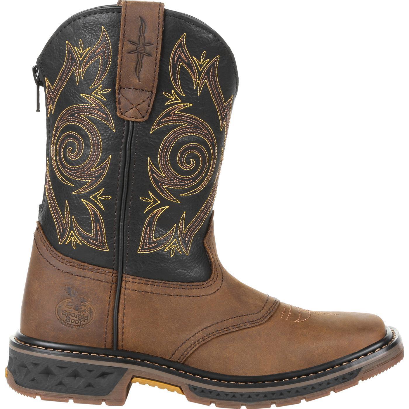 Georgia Boot Carbo-Tec LT Big Kids Pull-On Saddle Boot - Flyclothing LLC