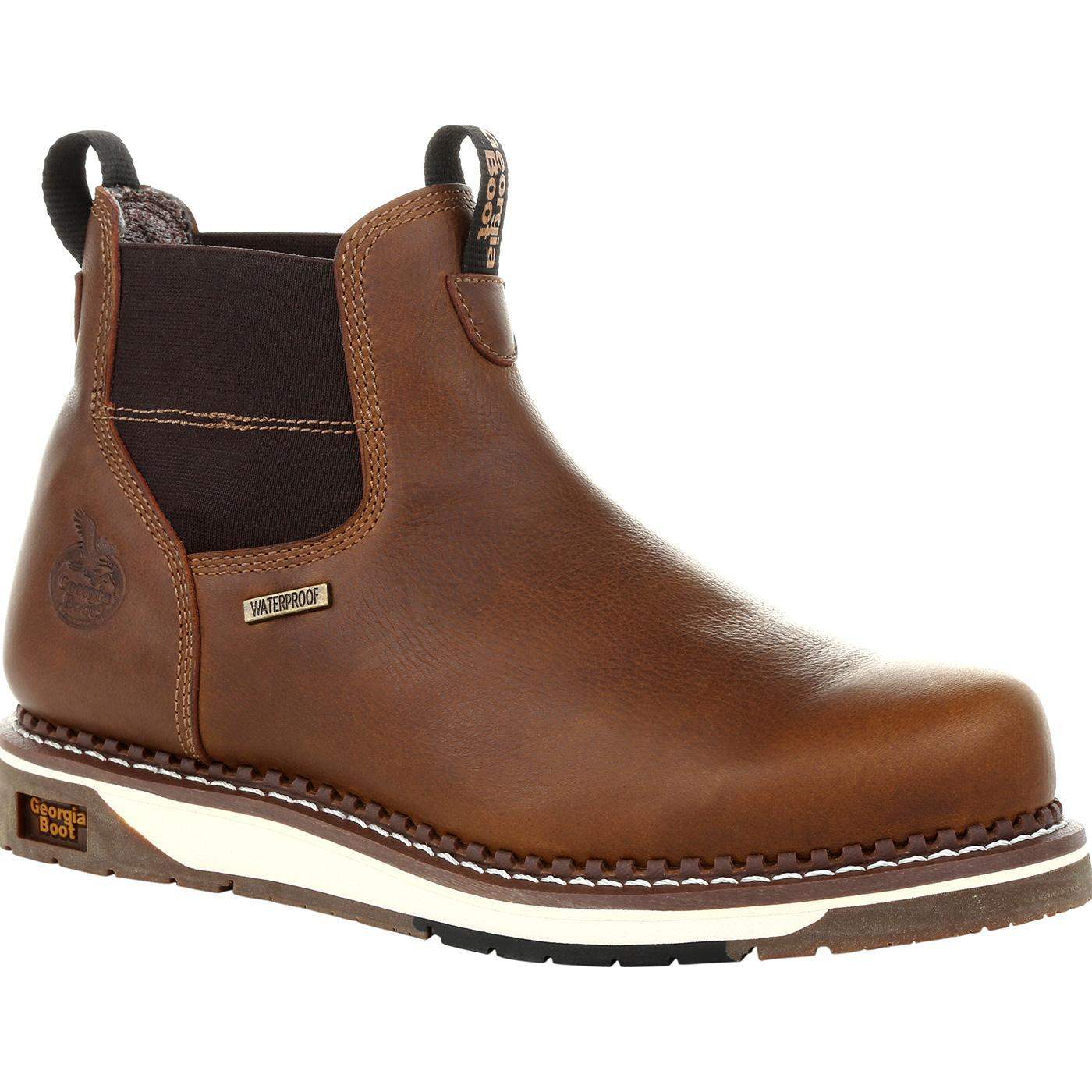Georgia Boot AMP LT Wedge Steel Toe Waterproof Chelsea Work Boot - Georgia Boot - Flyclothing LLC
