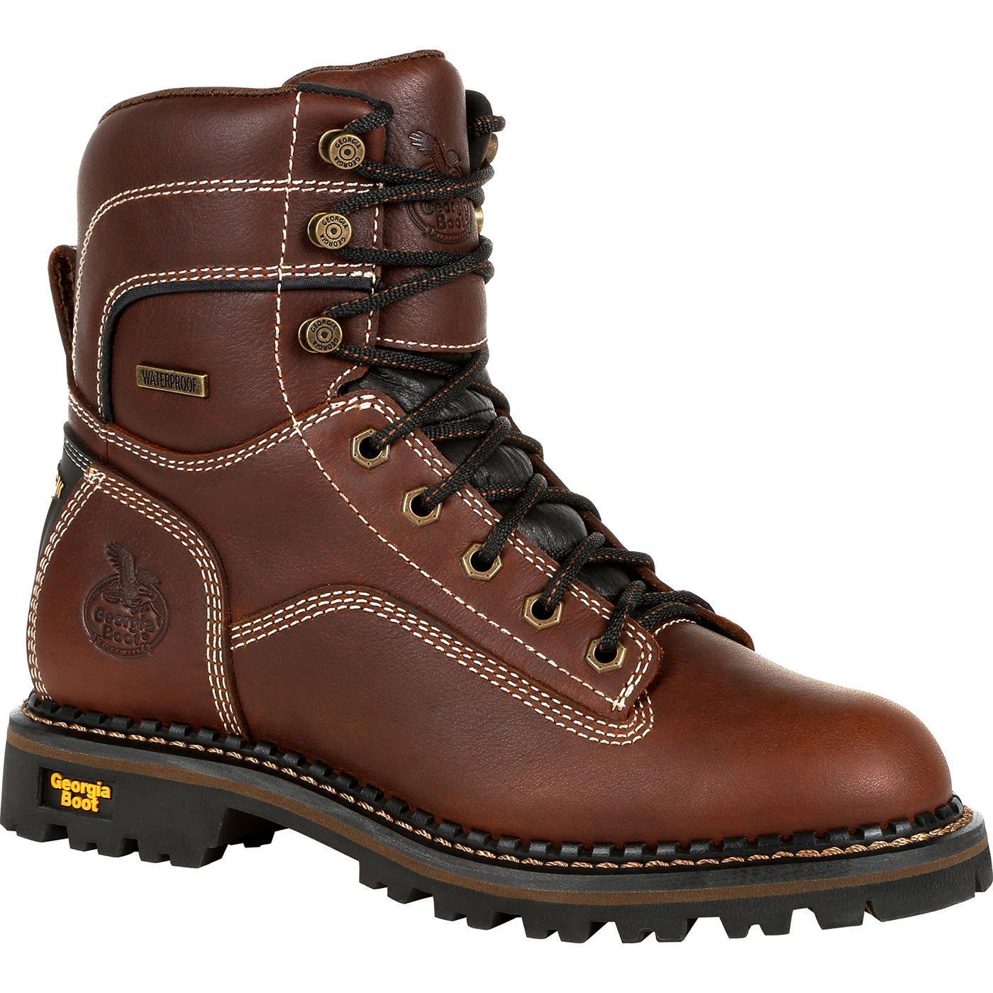 Georgia Boot AMP LT Logger Women's Waterproof Low Heel Logger Boot - Georgia Boot