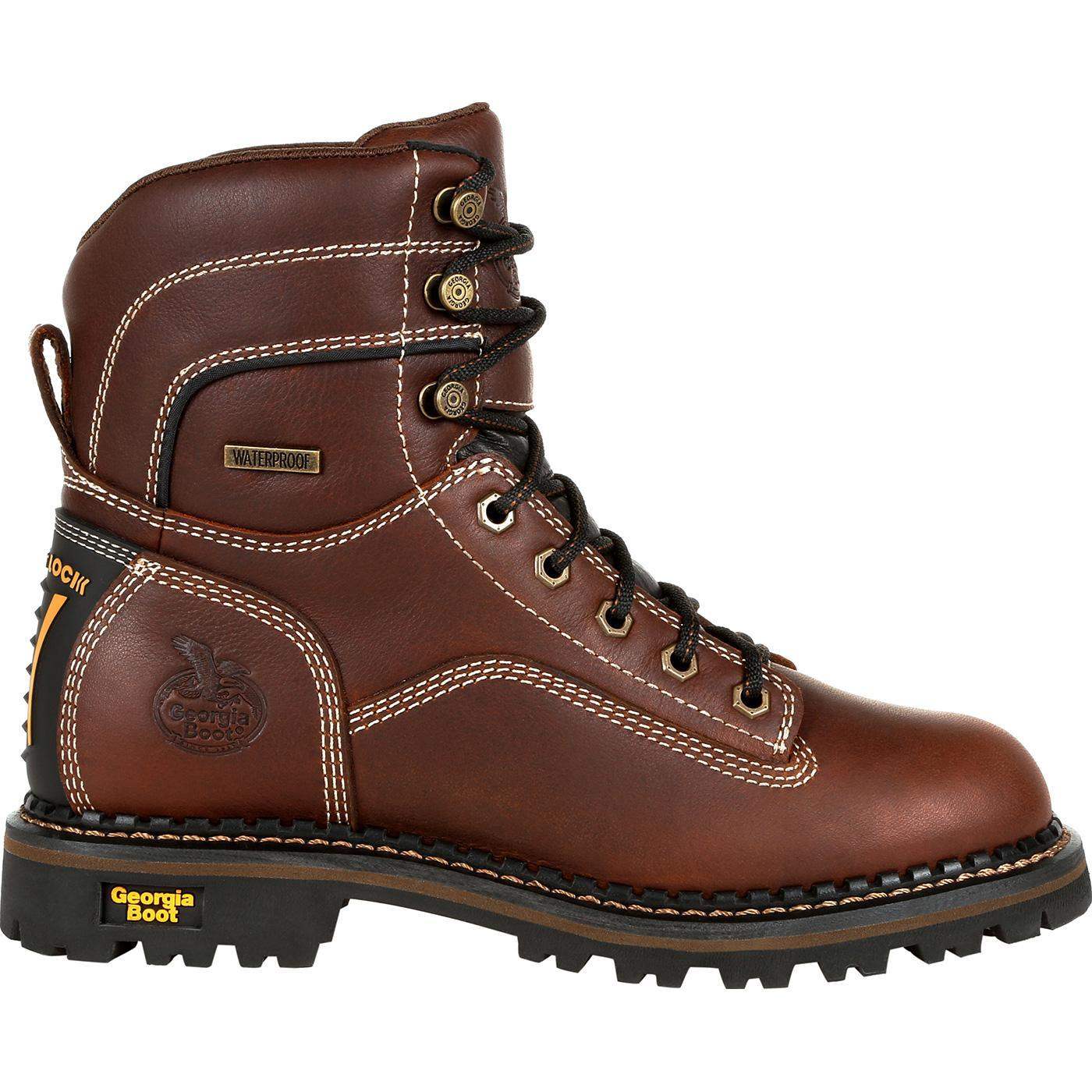 Georgia Boot AMP LT Logger Women's Alloy Toe Waterproof Low Heel Logger Boot - Georgia Boot - Flyclothing LLC
