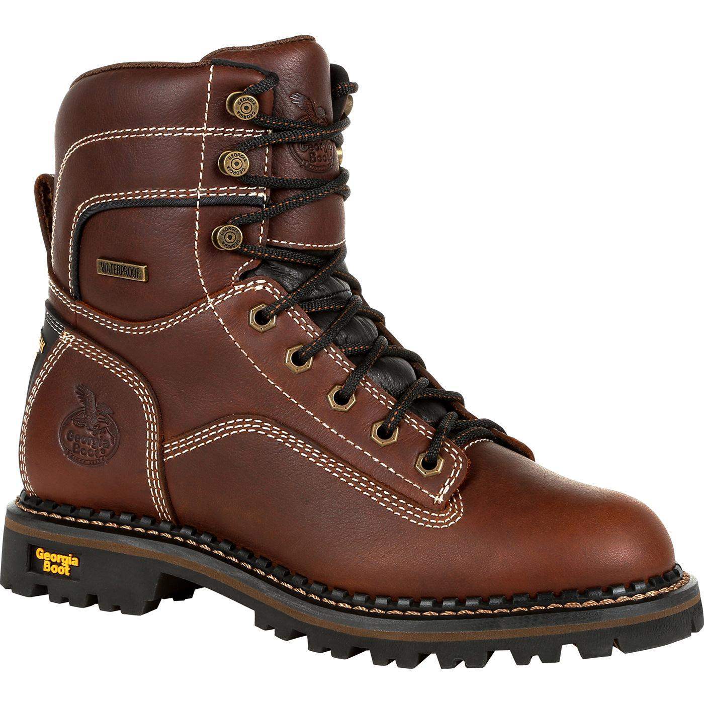 Georgia Boot AMP LT Logger Women's Alloy Toe Waterproof Low Heel Logger Boot - Georgia Boot - Flyclothing LLC