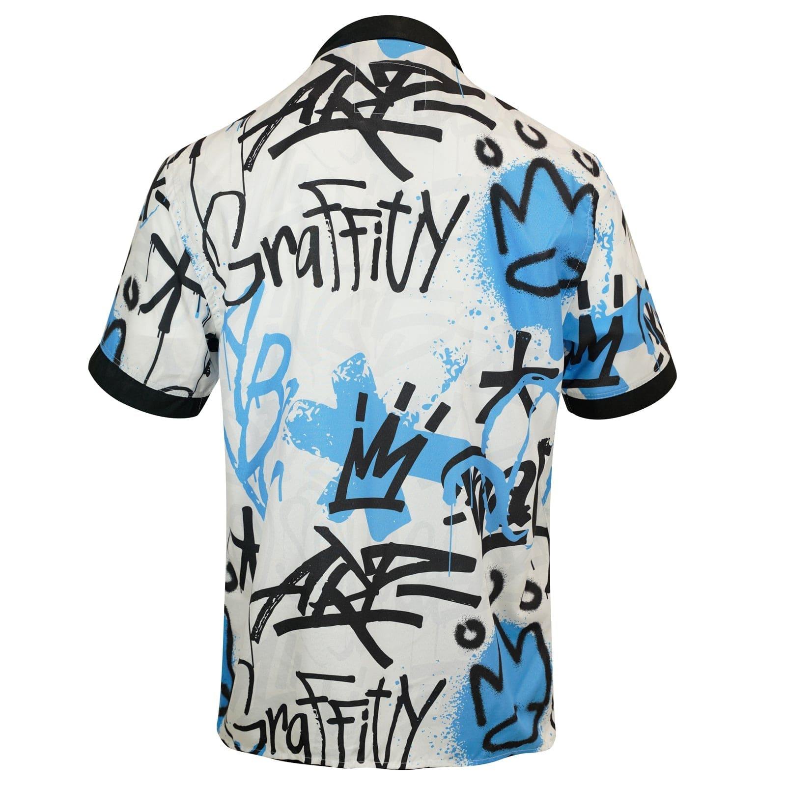 Gravity Homme Men's Weekend Shirt | Graffiti Blue - Gravity Homme