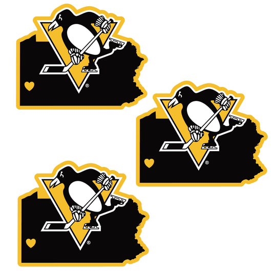 Pittsburgh Penguins® Home State Decal, 3pk - Flyclothing LLC