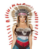 Roma Costume Indian Headdress with Red Tips - Roma Costume