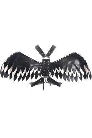 Daisy Corsets Black & White Layered Wing Body Harness - Daisy Corsets