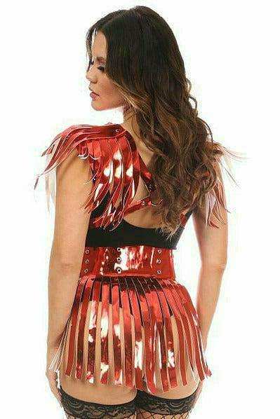 Daisy Corsets Red Metallic Fringe Skirt - Daisy Corsets - Flyclothing LLC