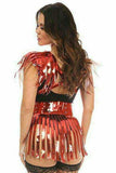 Daisy Corsets Red Metallic Fringe Skirt - Daisy Corsets - Flyclothing LLC