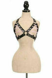 Daisy Corsets Black Faux Leather Lace-Up Bra Top - Lt Pink - Daisy Corsets