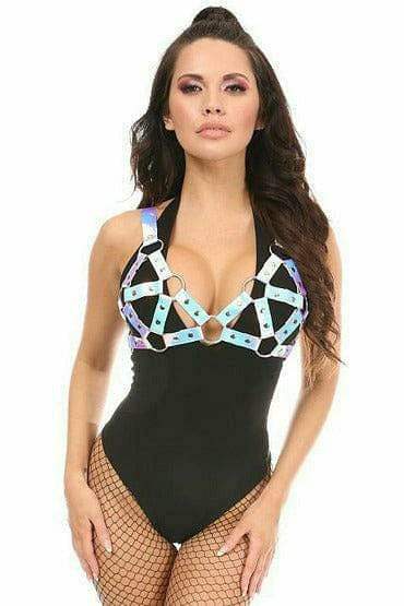 Daisy Corsets Blue/Purple Holo Strappy Bra Top - Daisy Corsets - Flyclothing LLC