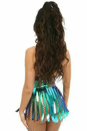 Daisy Corsets Teal/Blue Holo Fringe Skirt - Daisy Corsets - Flyclothing LLC