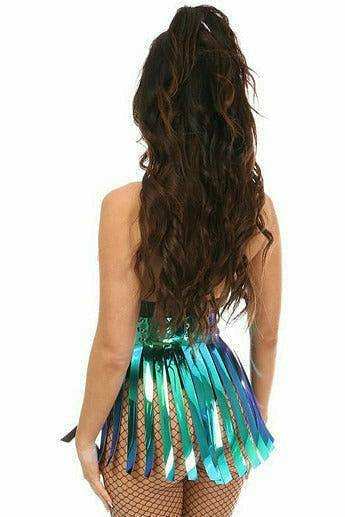 Daisy Corsets Teal/Blue Holo Fringe Skirt - Daisy Corsets - Flyclothing LLC