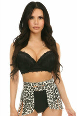 Daisy Corsets Cheetah Print Faux Leather Fringe Skirt - Daisy Corsets