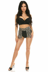 Daisy Corsets Snake Skin Print Faux Leather Fringe Skirt