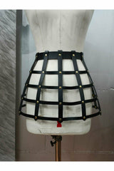 Daisy Corsets Faux Leather Cage Skirt W/ Gold Hardware