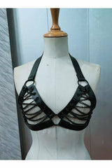Daisy Corsets Candy Collection - Black Chain Lace-Up Bra Top Harness