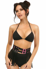 Daisy Corsets Candy Collection - Black/Pink Fringe Skirt - Daisy Corsets