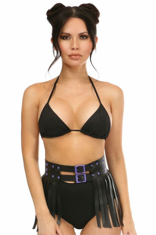 Daisy Corsets Candy Collection - Black/Purple Fringe Skirt - Daisy Corsets