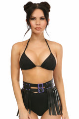 Daisy Corsets Candy Collection - Black/Purple Fringe Skirt - Daisy Corsets
