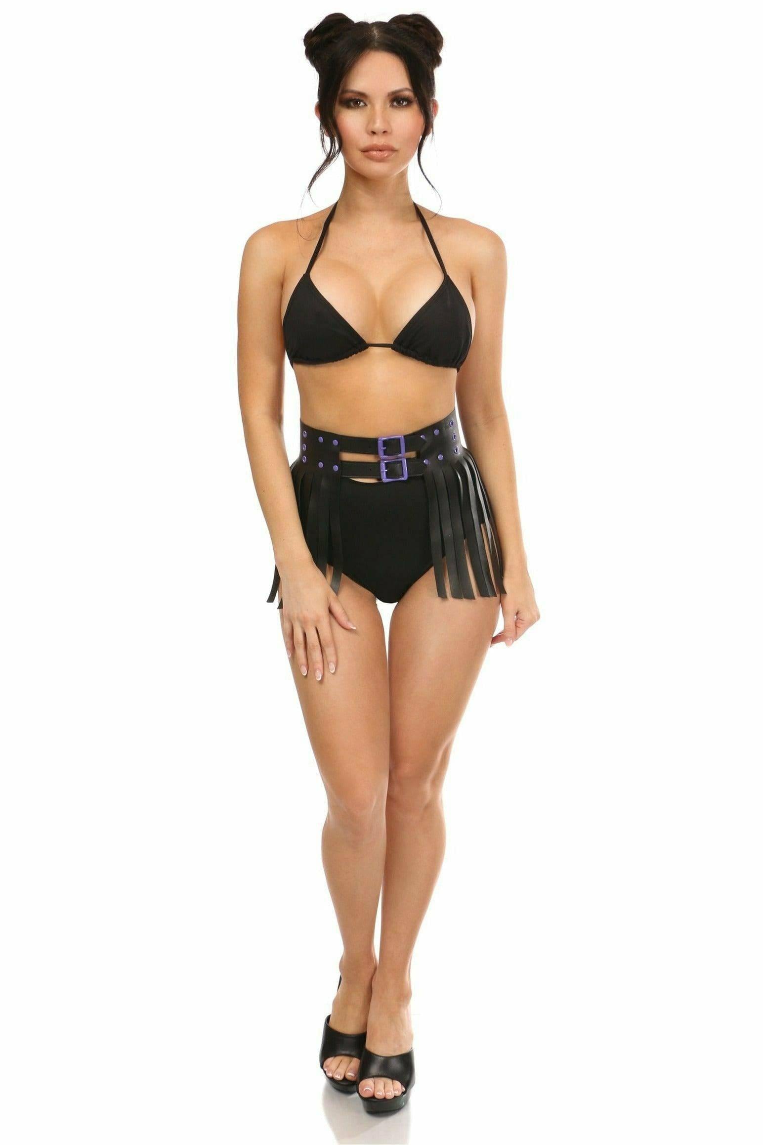 Daisy Corsets Candy Collection - Black/Purple Fringe Skirt - Daisy Corsets