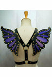 Daisy Corsets Faux Leather Purple/Gold Butterfly Wing Harness - Daisy Corsets