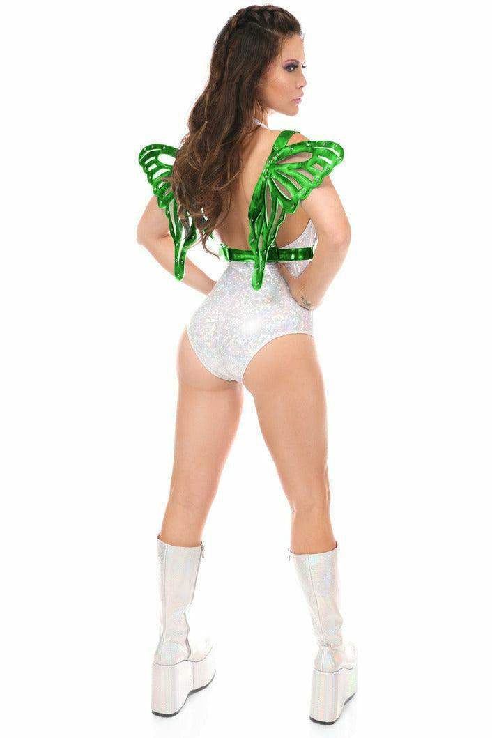 Green Holo Large Butterfly Wing Body Harness - Daisy Corsets - Flyclothing LLC