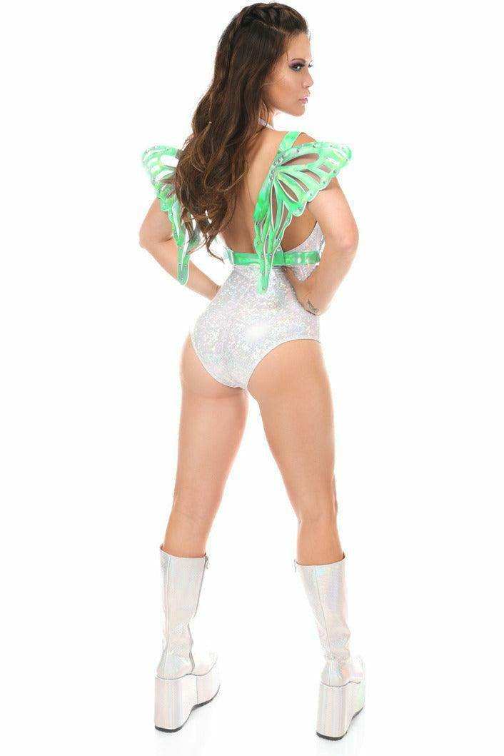 Mint Green Holo Large Butterfly Wing Body Harness - Daisy Corsets - Flyclothing LLC