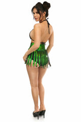 Daisy Corsets Green Holo Fringe Skirt