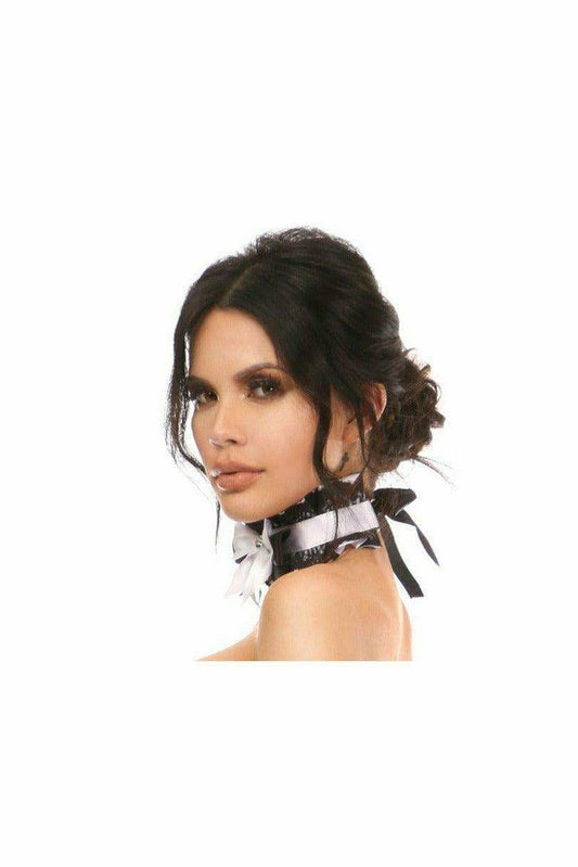 Daisy Corsets Kitten Collection White/Black Lace Choker - Daisy Corsets - Flyclothing LLC