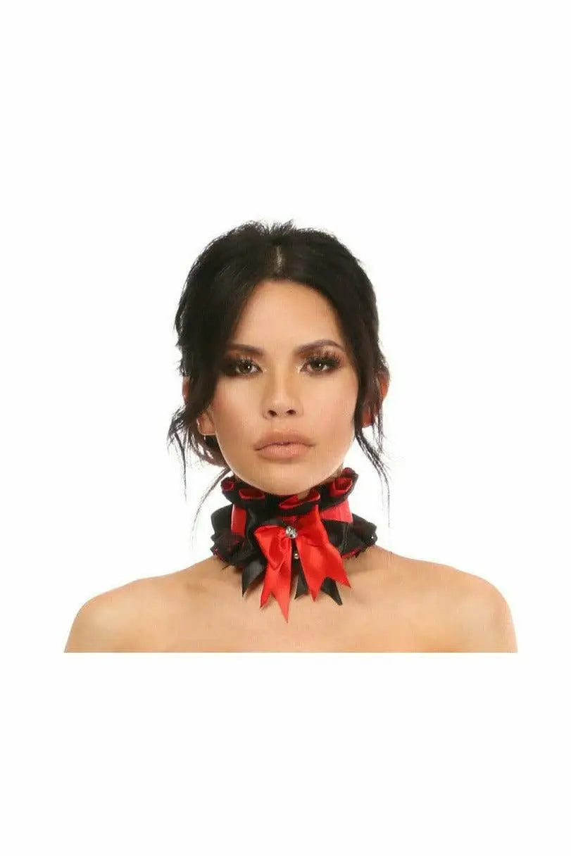 Daisy Corsets Kitten Collection Red/Black Lace Choker - Daisy Corsets - Flyclothing LLC